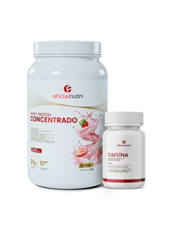 Cafeína 200mg 120 Cápsulas + Whey Protein Concentrado