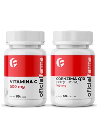 Coenzima Q10 100Mg 60 Cápsulas + Vitamina C 500Mg 60 Doses