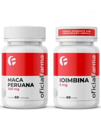 Maca Peruana 500mg 60 Cápsulas + Ioimbina (yohimbine) 5mg 60 doses